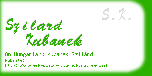 szilard kubanek business card