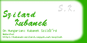 szilard kubanek business card